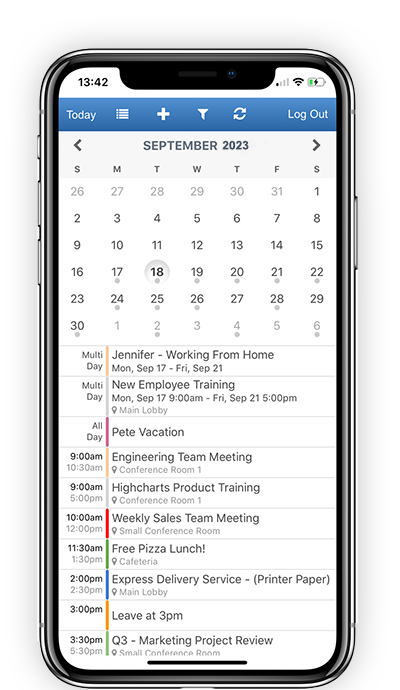 calendar viewable on mobile devices