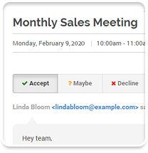 Event invitations with RSVP